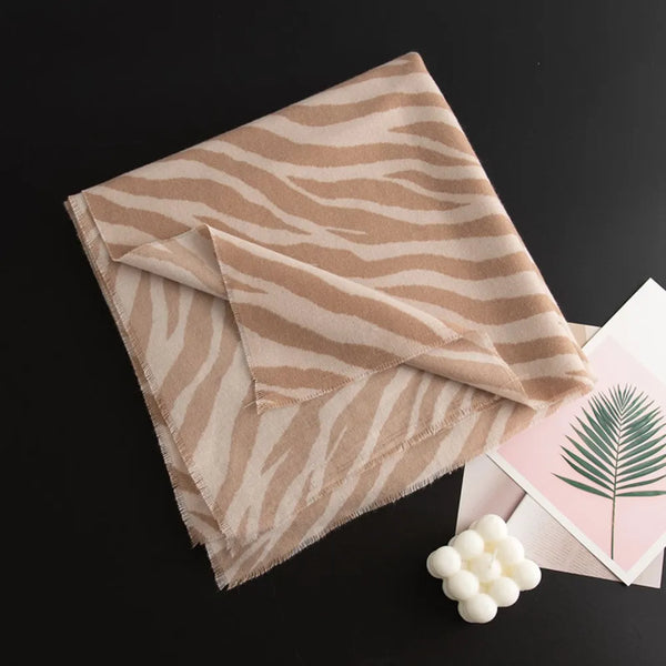 Animal Print Polyester Scarf Khaki One Size - Fashorio