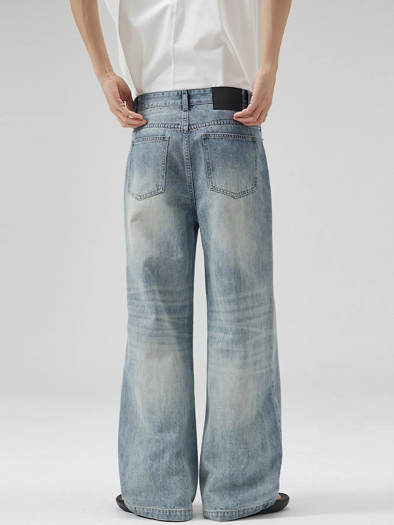 Men's Full Size Washed Wide Leg Jeans Plus Size - Fashorio