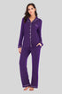 Collared Neck Long Sleeve Loungewear Set with Pockets Violet - Fashorio