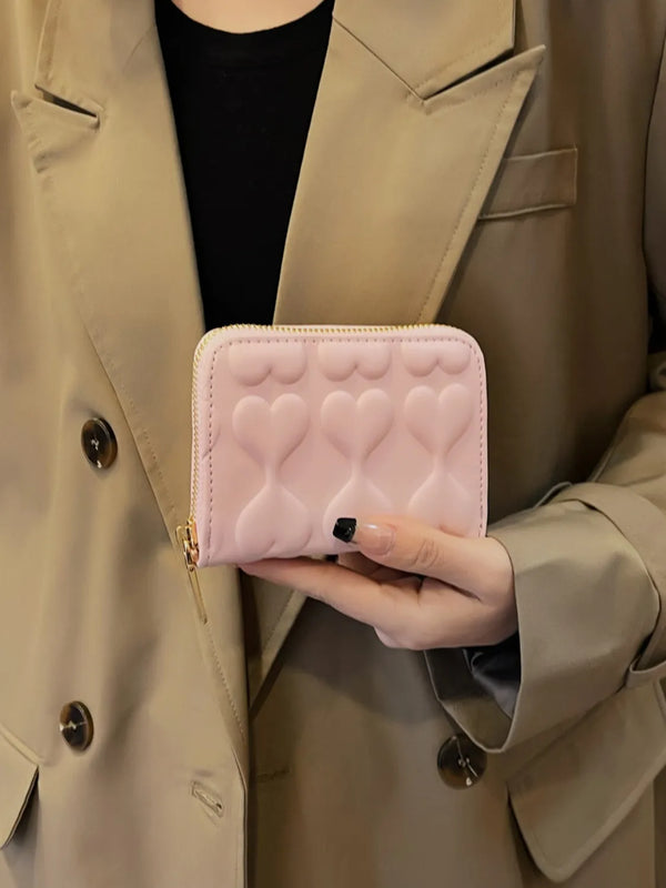 PU Leather Card Case Blush Pink One Size - Fashorio