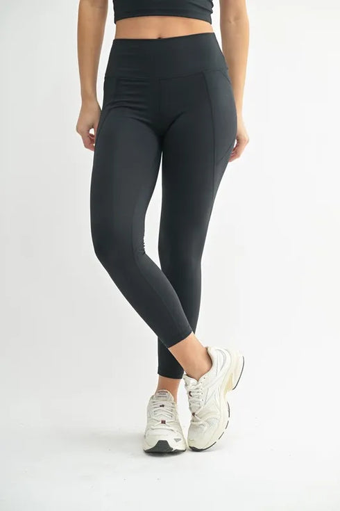 MONO B Venice Cloud Light Sculpt High-Waisted Leggings BLACK - Fashorio