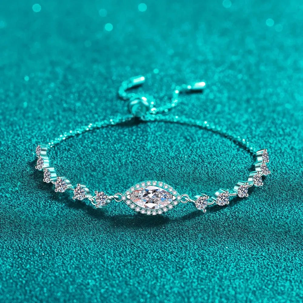 1 Carat Moissanite 925 Sterling Silver Bracelet - Fashorio