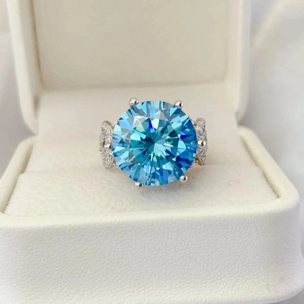 10 Carat Moissanite 925 Sterling Silver Ring - Fashorio