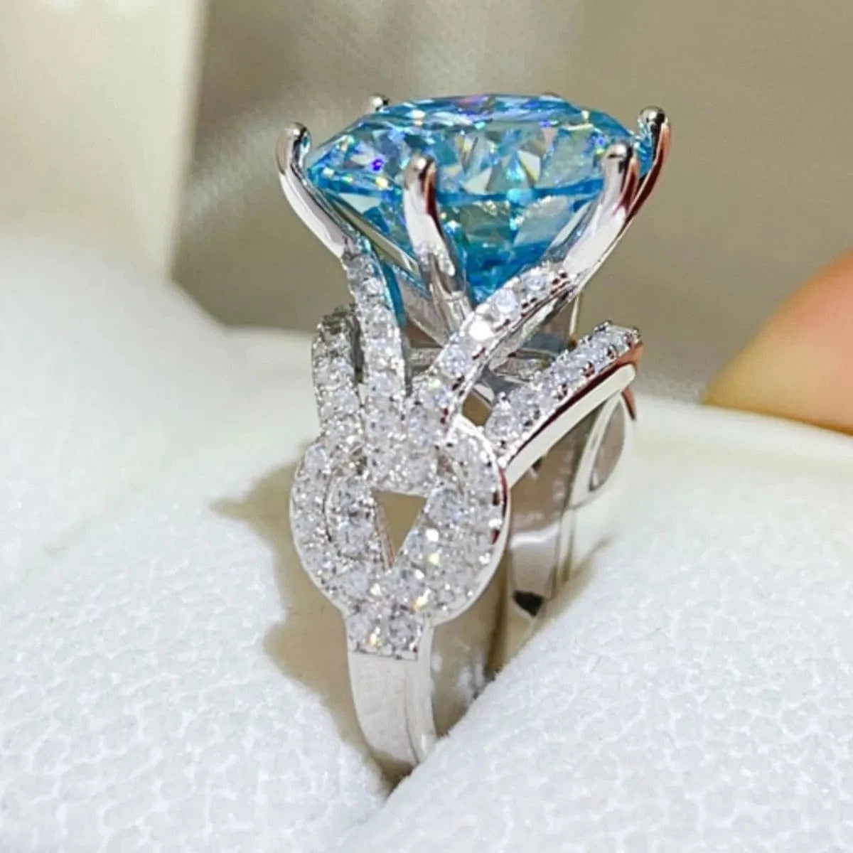 10 Carat Moissanite 925 Sterling Silver Ring - Fashorio