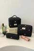3 Piece Bow Quilted Cloth Storage Bag Set - Fashorio