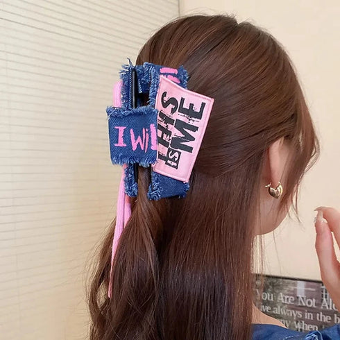 Acrylic Braided Rope Hair Claw Clip - Fashorio