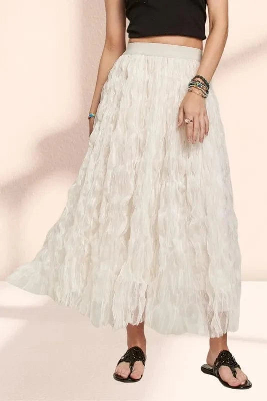 ADORA Elastic Waist Cloud Fluffy Maxi Skirt - Fashorio
