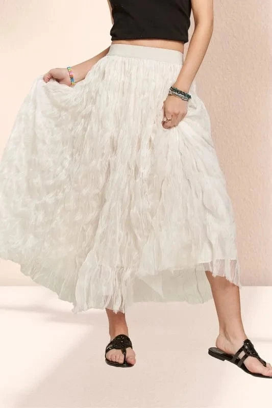 ADORA Elastic Waist Cloud Fluffy Maxi Skirt - Fashorio