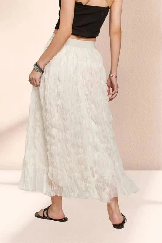 ADORA Elastic Waist Cloud Fluffy Maxi Skirt - Fashorio