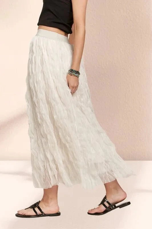 ADORA Elastic Waist Cloud Fluffy Maxi Skirt - Fashorio