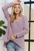 ADORA High-Low Side Slit V-Neck Sweater - Fashorio