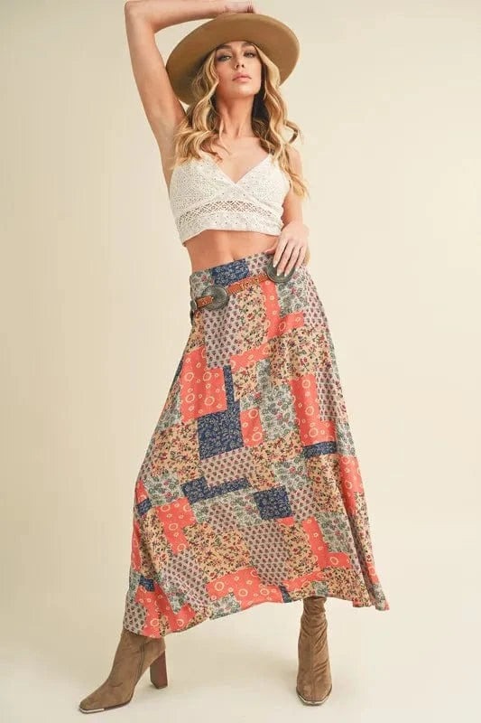 Aemi + Co Printed Maxi Skirt - Fashorio