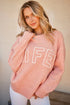 And The Why WIFEY & Heart Round Neck Sweater - Fashorio