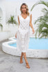 Fashorio Angel Wings Openwork Slit V-Neck Sleeveless Cover Up