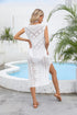 Fashorio Angel Wings Openwork Slit V-Neck Sleeveless Cover Up