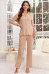 Fashorio Apricot / S Button Up Long Sleeve Top and Pants Lounge Set