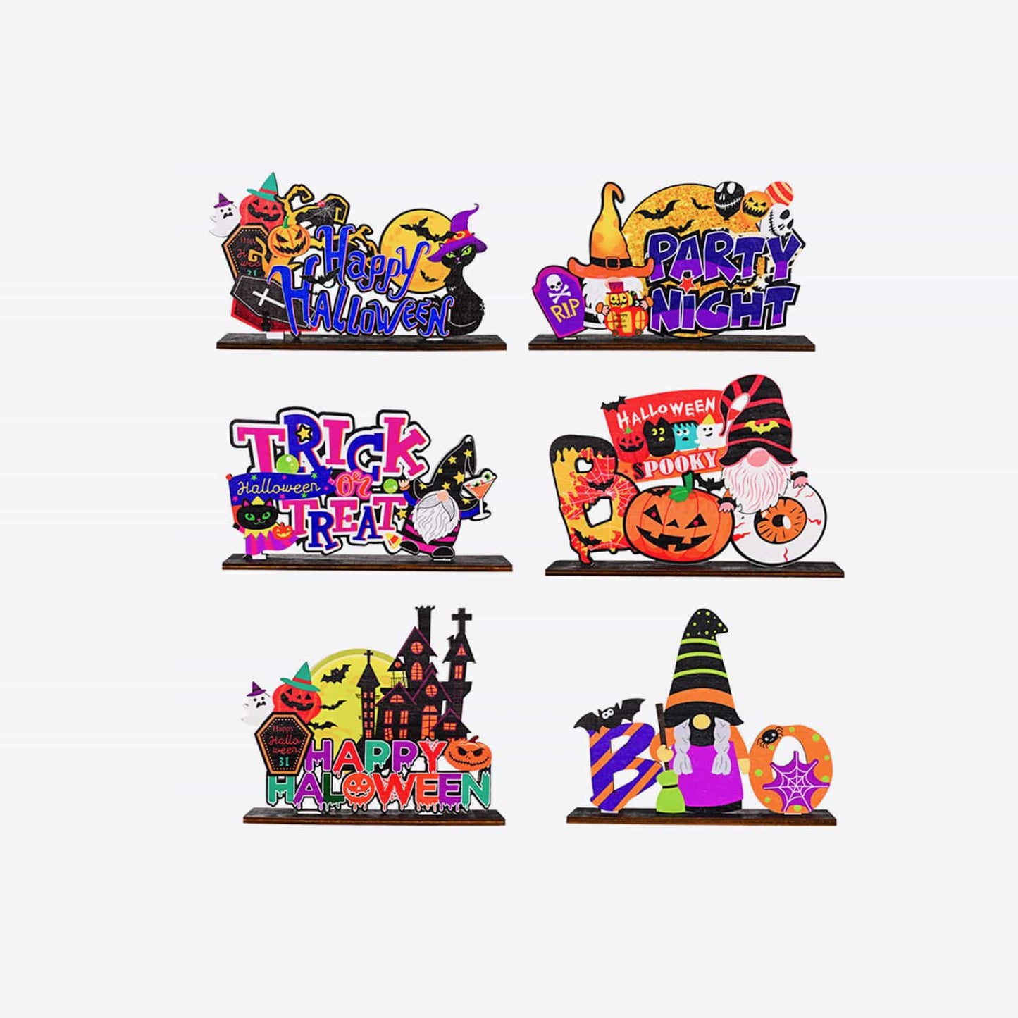 Assorted 2-Piece Halloween Element Ornaments - Fashorio
