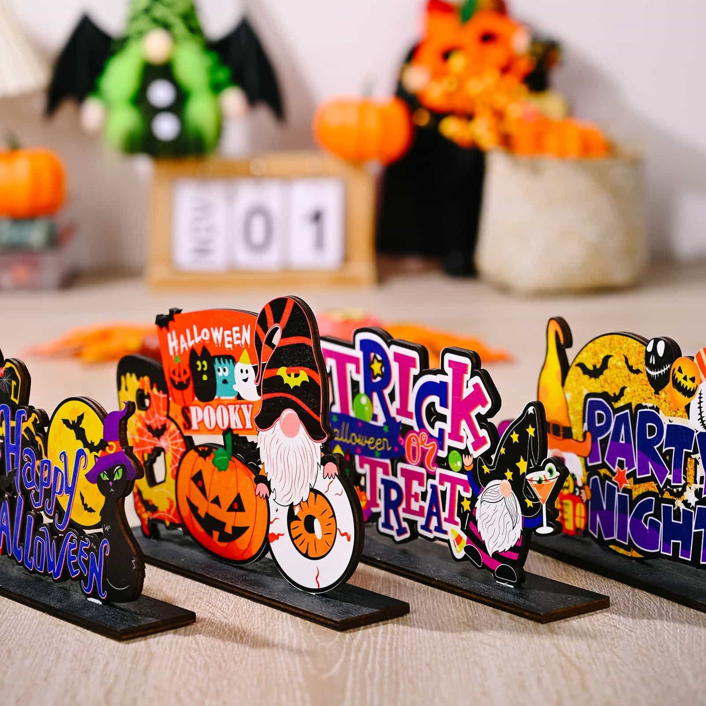 Assorted 2-Piece Halloween Element Ornaments - Fashorio