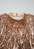Fashorio Backless Sequin Mock Neck Long Sleeve Mini Dress