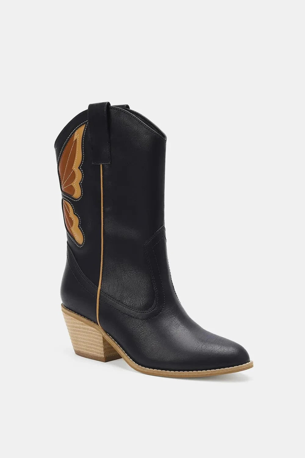 Beast Fashion Butterfly Cut Detail Point Toe Boots - Fashorio