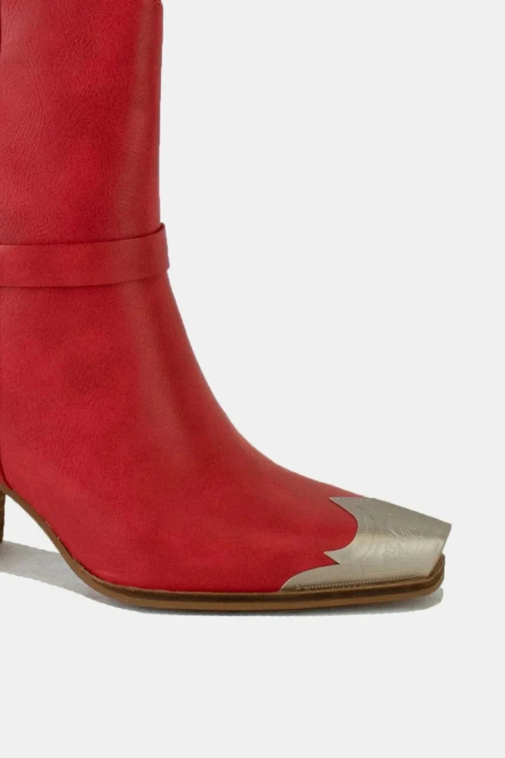 Beast Fashion Faux Leather Metal Toe Ankle Boots - Fashorio