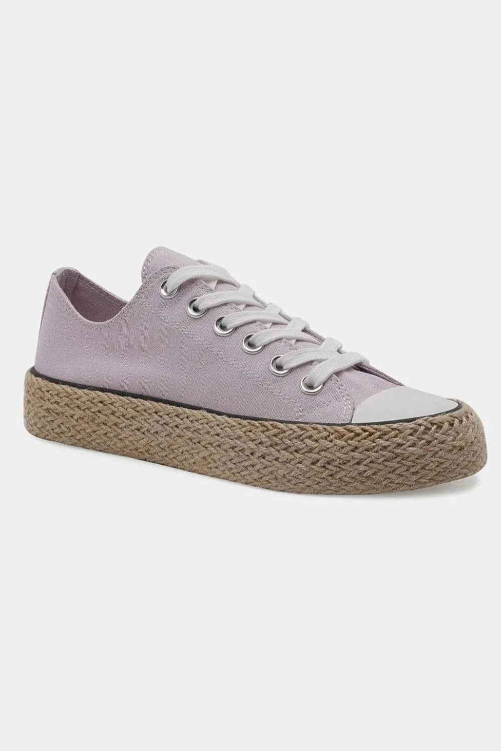 Beast Fashion Lace Up Woven Espadrille Sole Sneakers - Fashorio