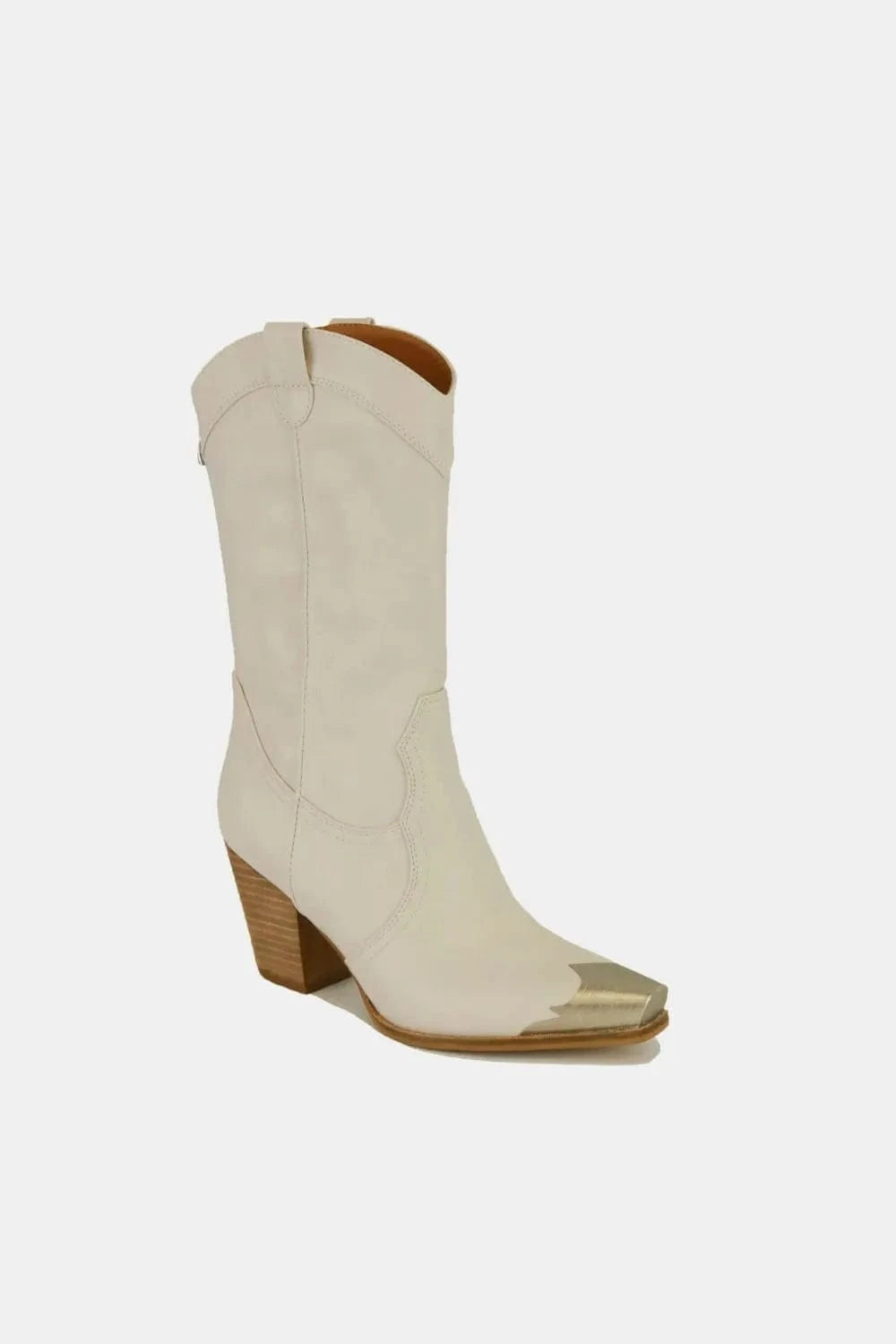 Beast Fashion Metal-Toe Block Heel Ankle Boots - Fashorio
