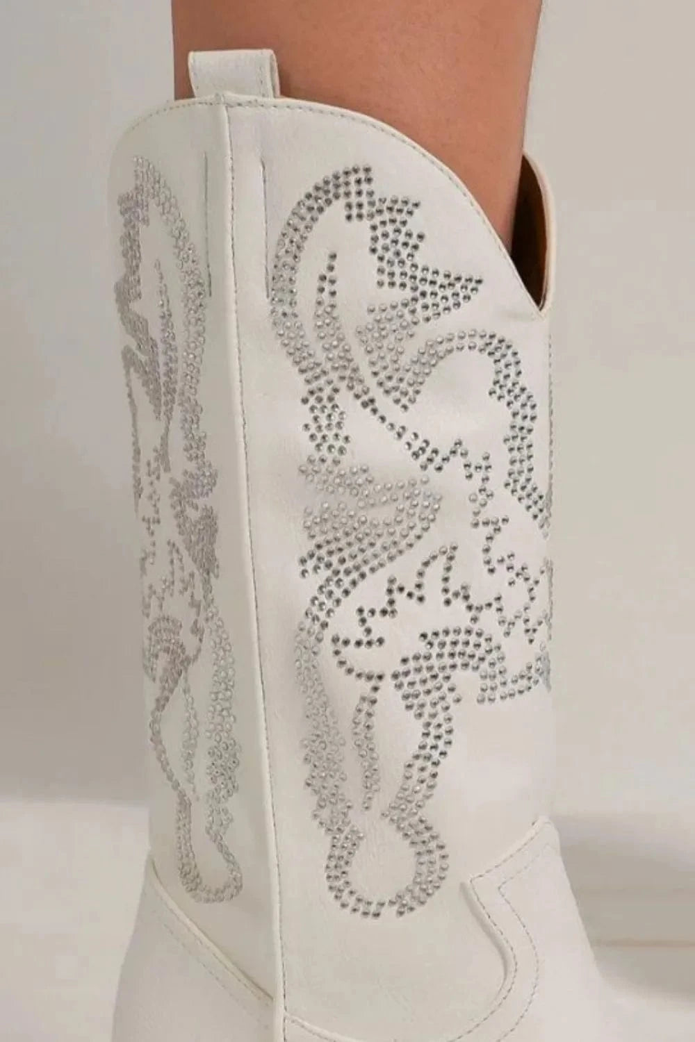 Beast Fashion Rhinestone Detail Point Toe Boots - Fashorio