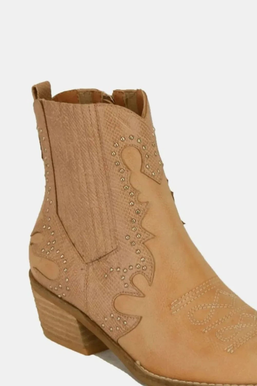 Beast Fashion Studded Detail Point Toe Boots - Fashorio
