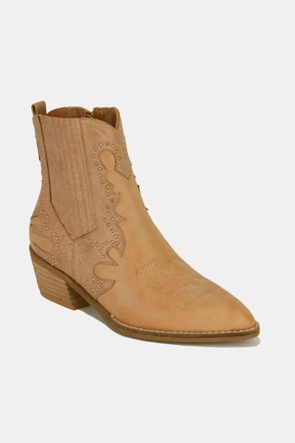 Beast Fashion Studded Detail Point Toe Boots - Fashorio