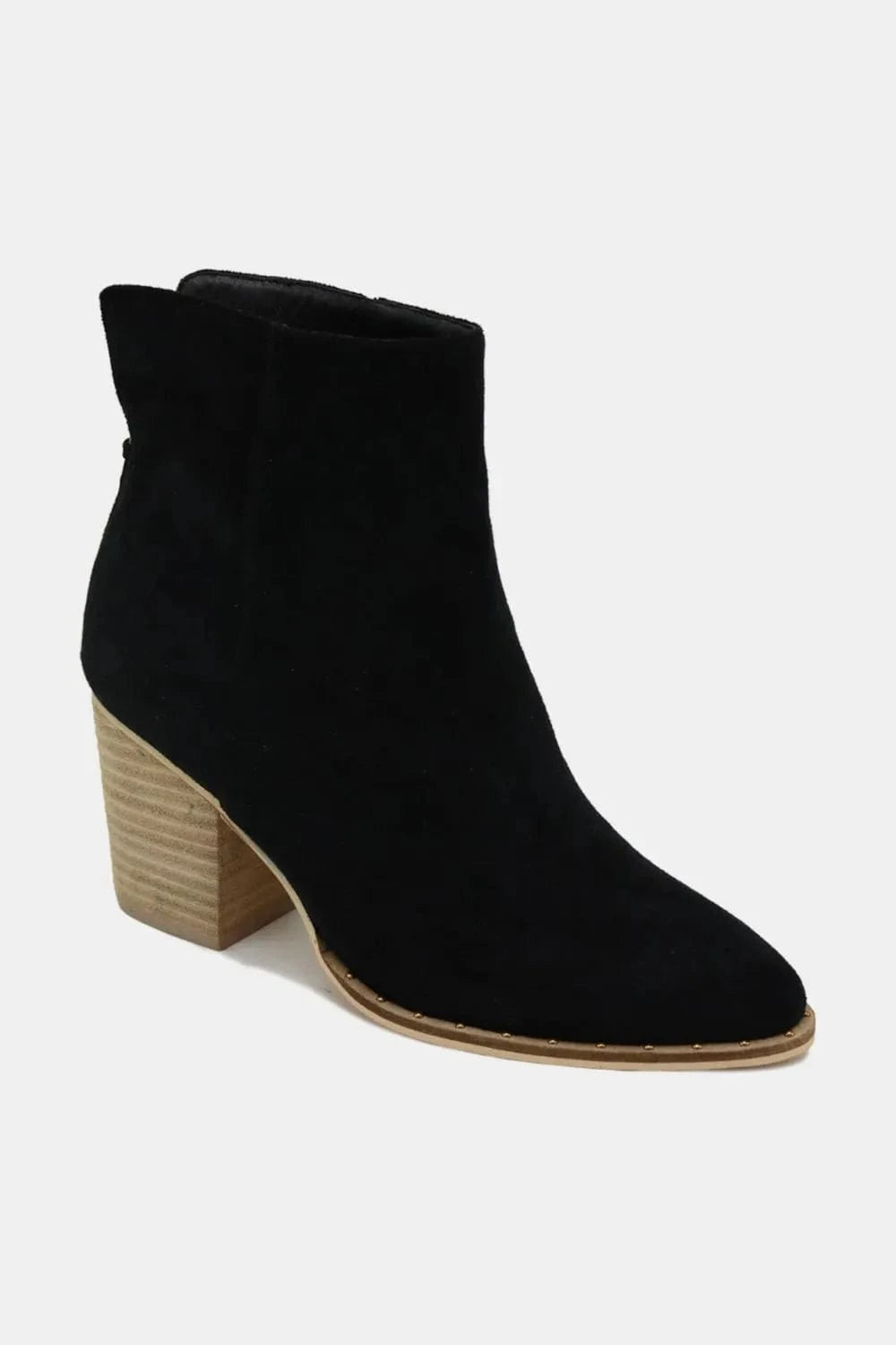 Beast Fashion Suede Point Toe Ankle Booties - Fashorio