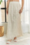 ADORA Elastic Waist Applique Maxi Skirt BEIGE - Fashorio