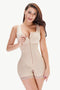 Fashorio Beige / S Full Size Zip-Up Scoop Neck Lace Trim Shapewear