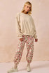 BiBi Floral Printed Twill Drawstring Pants With Elastic Band - Fashorio