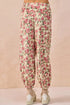 BiBi Floral Printed Twill Drawstring Pants With Elastic Band - Fashorio