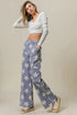 BiBi Flower Printed Side Pocket Wide Pants - Fashorio