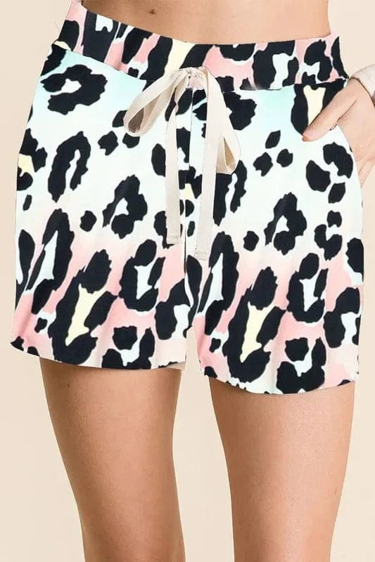 BiBi Gradation Leopard Print Shorts with Twill Tape - Fashorio