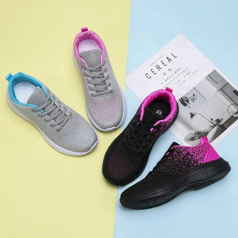 Breathable Mesh Round Toe Athletic Black - Fashorio