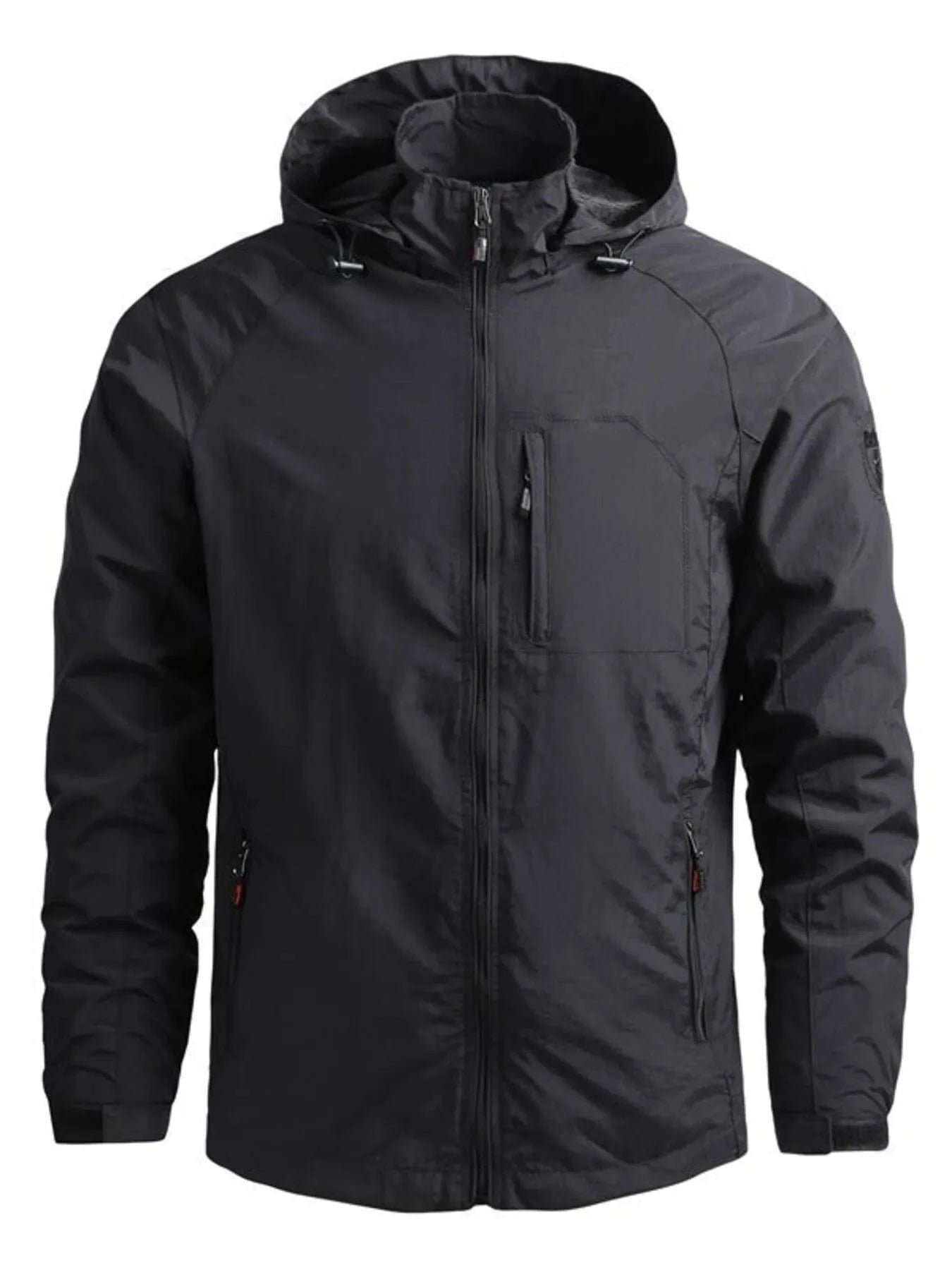 Men's Plus Size Tactical Hooded Softshell Jacket Black - Fashorio