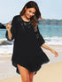 Fashorio Black / One Size Backless Cutout Three-Quarter Sleeve Cover Up