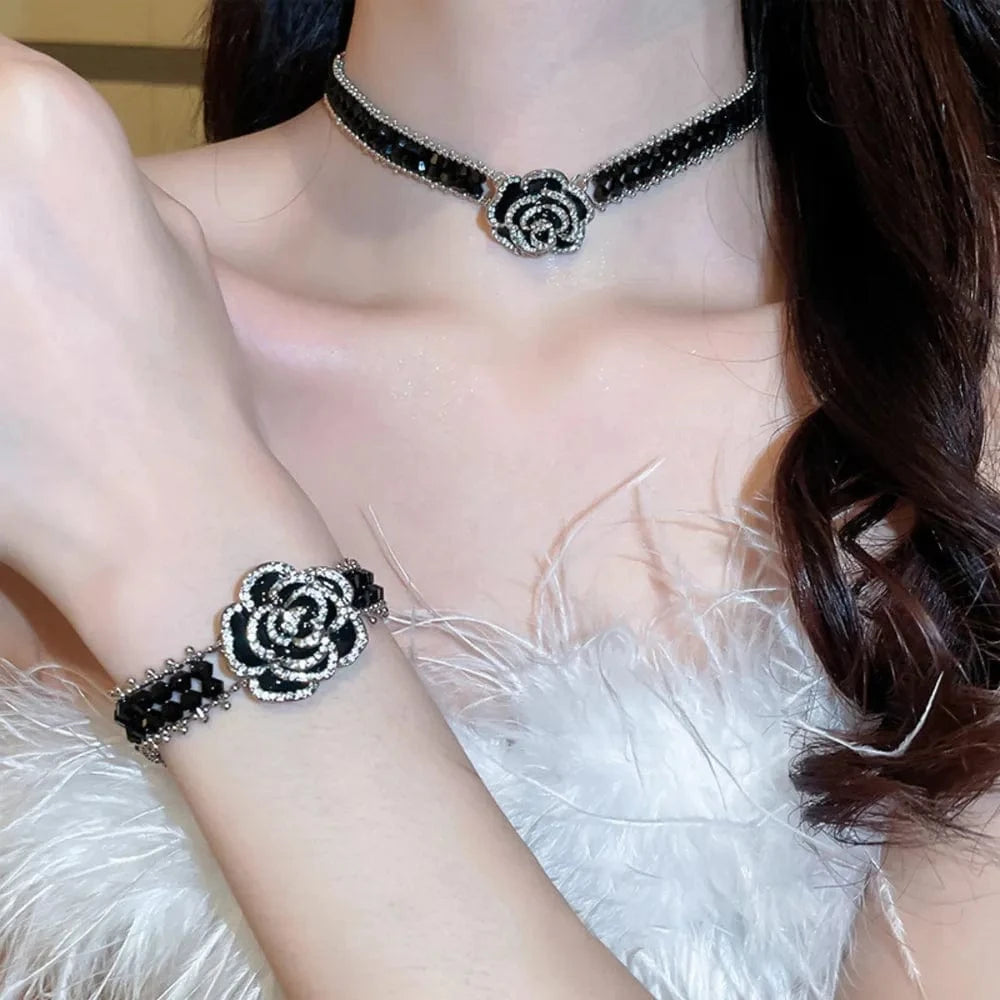 Copper Rhinestone Flower Bracelet - Fashorio
