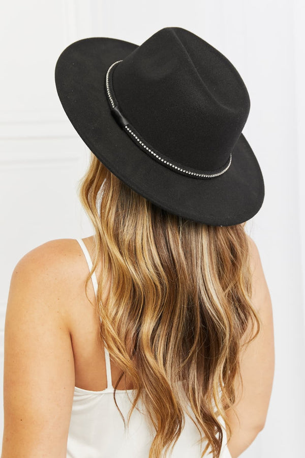 Fame Bring It Back Fedora Hat Black One Size - Fashorio