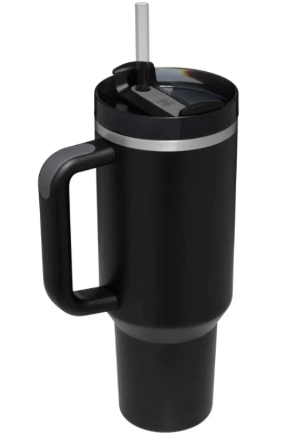Stainless Steel Tumbler with Upgraded Handle and Straw Black One Size - Fashorio