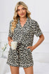 Fashorio Black / S Full Size Leopard Short Sleeve Top and Shorts Lounge Set Plus Size