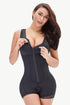 Fashorio Black / S Full Size Zip-Up Scoop Neck Lace Trim Shapewear