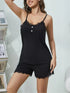 Fashorio Black / S Ribbed Scoop Neck Top and Shorts Lounge Set