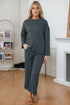 Fashorio Black / S Round Neck Top and Pocketed Pants Lounge Set