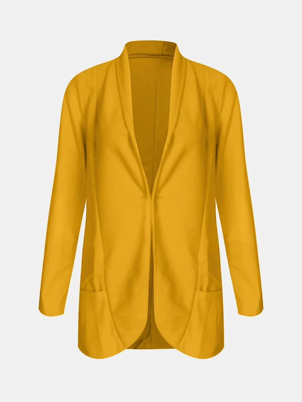 Collared Neck Long Sleeve Blazer - Fashorio