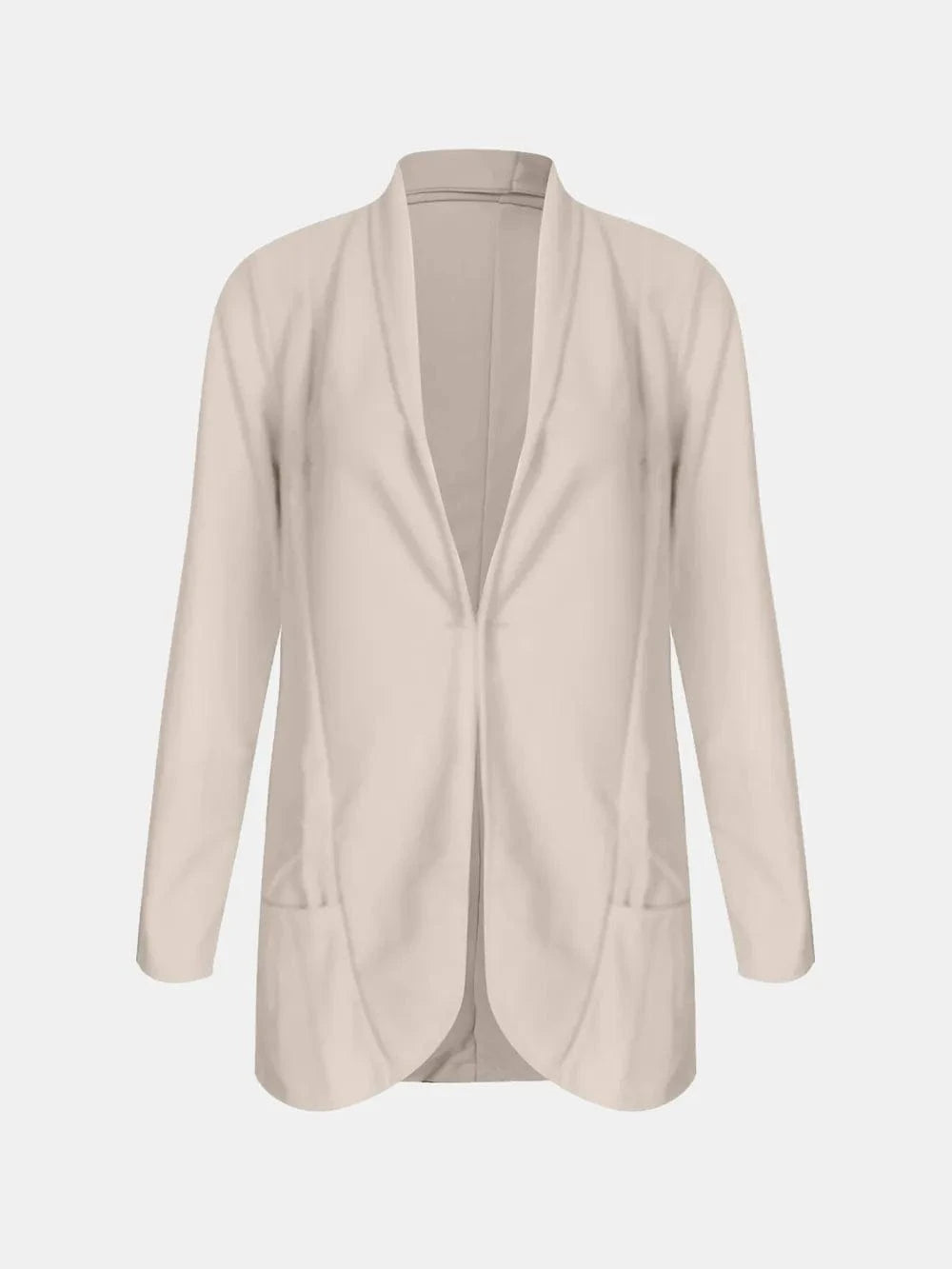 Collared Neck Long Sleeve Blazer - Fashorio