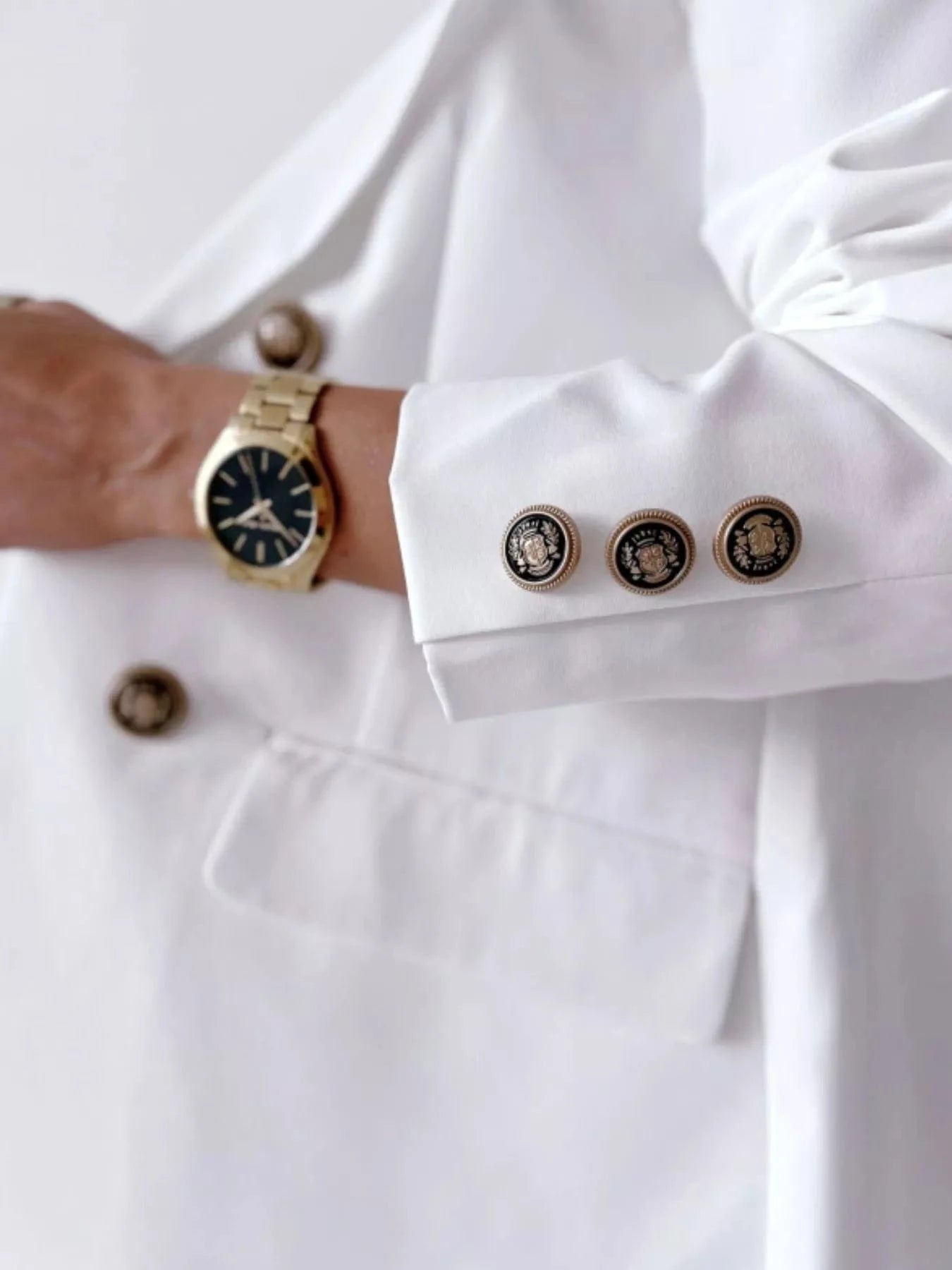 Double-Breasted Lapel Collar Blazer - Fashorio